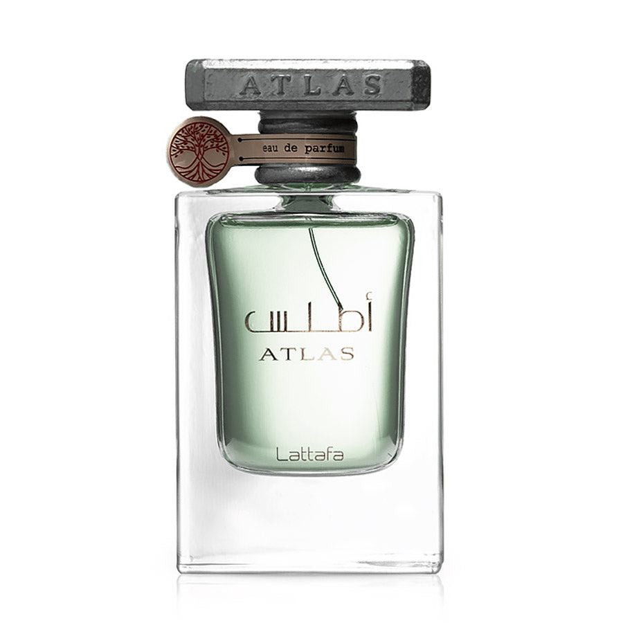 Front view of Lattafa Atlas Eau de Parfum bottle.