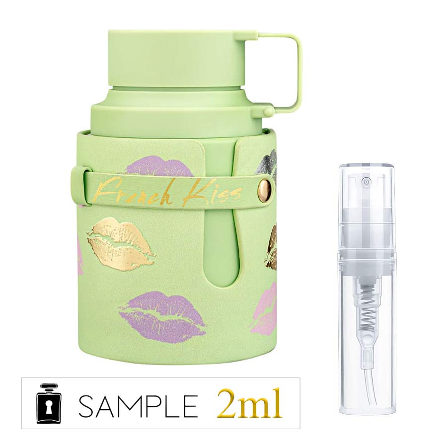 Armaf Odyssey French Kiss original perfume bottle with a 2 ml perfume sample spray vial by Hidden Samples.